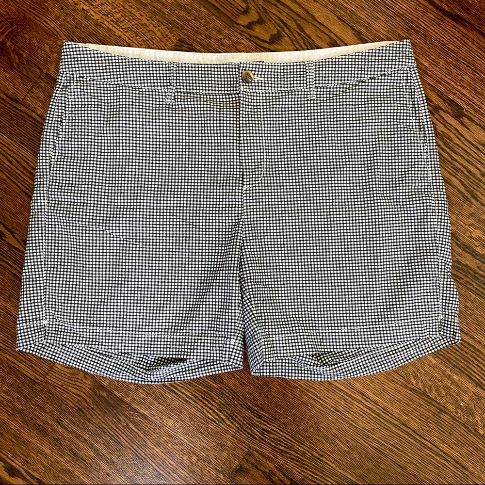 “Old Navy” gingham twill high waisted shorts